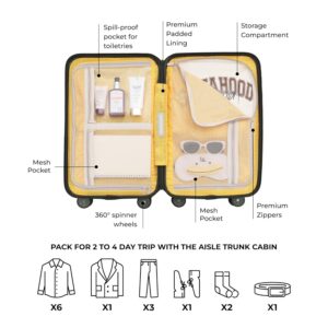 Mokobara The Aisle Trunk Cabin Luggage | 40L Capacity |Polycarbonate Shell & YKK Zippers | TSA-Approved Lock & Super Silent Ninja Wheels |Ideal for Short Trips | Green | Homegrown